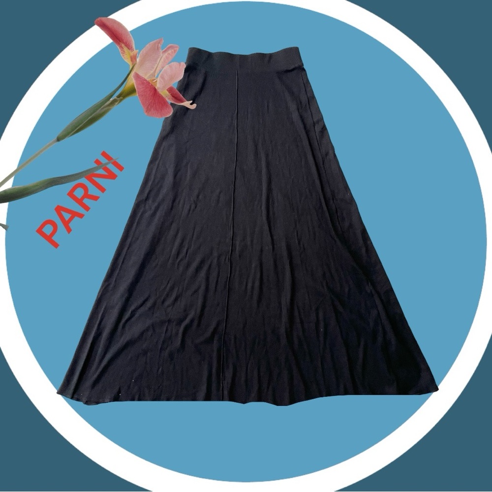 PARNI LONG BLACK COTTON SKIRT S